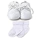 OOSAKU Baby Boys Infant Toddler White Lace Up Girls Dress Shoes (6-9 Months, Shoes)