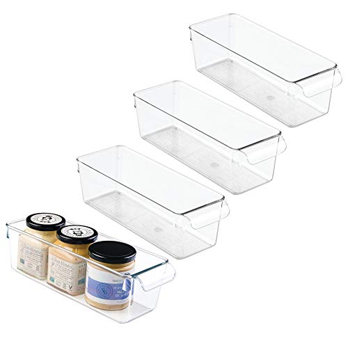 InterDesign Linus Pullz Kitchen Pantry Storage Organizer - Food Container Drawer, Clear, Small, 4-Pack