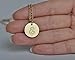 HUAN XUN Stainless Steel Handwritting Initial Round Disc Necklace E
