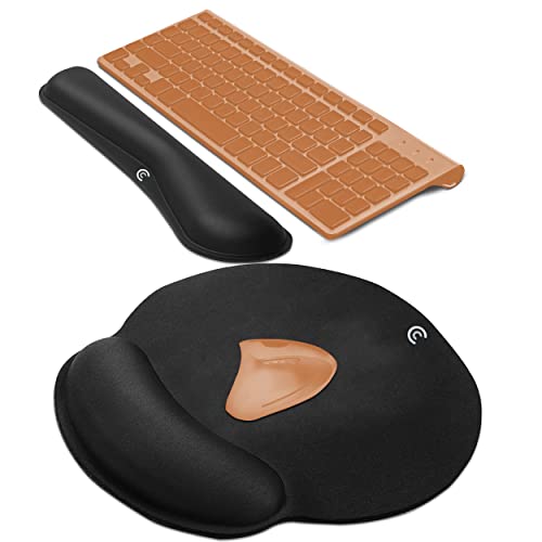 Wrist Rests for Keyboard and Mouse Pad Set Memory Foam Cushion, Black