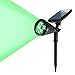 AGPTEK Spotlights, 4-LED Solar Landscape 180 ° Adjustable Waterproof Outdoor Security Wall Auto On/Off for Yard Garden Driveway Patio Lawn Pool, 1 Pack, Green Light