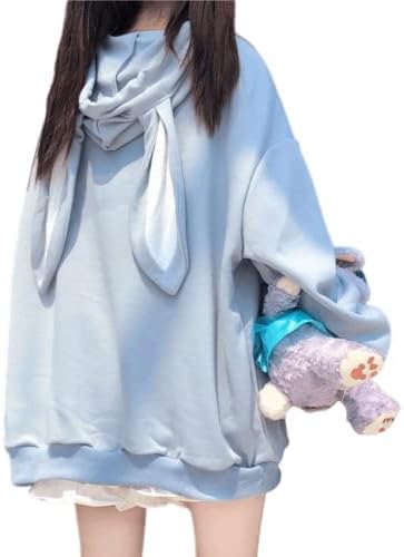 KEAIDO Women Bunny Ears Kawaii Hoodie Cute Aesthetic Japanese