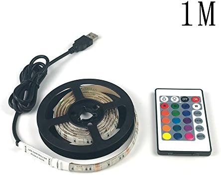 USB LED Strip Light TV BackLight 15 Leds Multi-Color SMD 5050 RGB Bias Lighting Waterproof 5V Background Lighting Flexible Adhesive Back Tape for Flat Screen TV Desktop PC (1M)