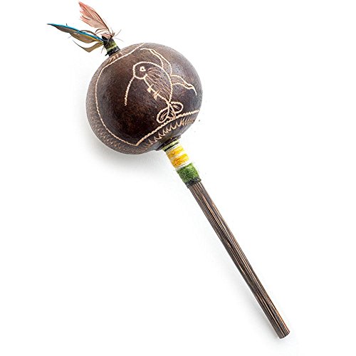 Peruvian Amazon Gourd Rattle - Hummingbird/Flower-Large