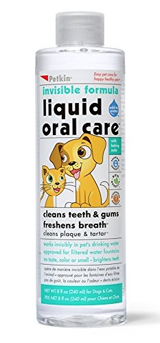 Petkin Liquid Oral Care, 8 Fl Oz - Simply Add This Pet Dental Water Additive to Your Pet's Daily Drinking Water for Clean Teeth, Gums, & Fresher Breath -Invisible Formula Has No Taste, Color, or Smell