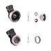 Cozy Blue Selfie Phone Lens 2 in 1 Clip-on Lens Kit 0.6X Super Wide Angle & 15X Macro Phone Camera Lens for iPhone X 8/7/6/5,iPad Android Smartphone Mobile Phone(Pink)