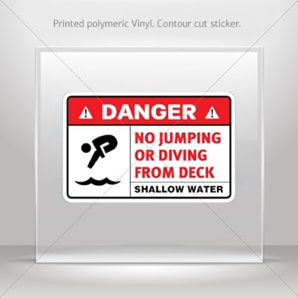 Download Amazon.com: Stickers Decal No Jumping Or Diving From Deck ...
