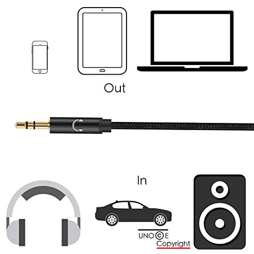 iPhone X AUX Cord, UNOOE iPhone 8 Aux Cable for Car to 3.5mm Headphone Jack Audio Cable Adapter on iPhones X/8/8 Plus to Car Home Stereo,Bose Speaker, Beats Headphone,iPad,iPod (Black) …