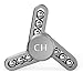 Tri Hand Spinner Aluminum Alloy Fidget Spinner Official Press Reducer Toy EDC ADD ADHD Focus Finger Playing Top Spinning Toys Killing Time, Last 1-3 Mins (Silver)