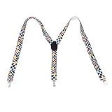 HDE Mens Suspenders Metal Clip On Adjustable Elastic Y-Shape Braces - 1
