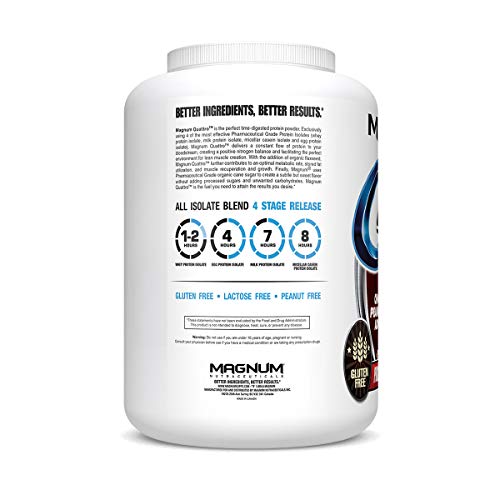 Magnum Nutraceuticals Quattro Protein Powder - Pharmaceutical Grade Protein Isolate - Lactose Free - Gluten Free - Peanut Free (4lb, Chocolate Peanut Butter Addiction)