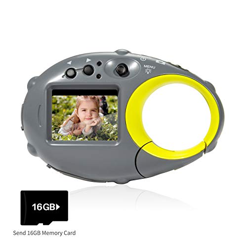 FLAGPOWER Kids Digital Camera with 16GB SD Card, Mini Digital Video Recorder Camcorder Camera, 1.5" Colour Screen / 4X Digital Zoom / 12MP HD
