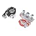 uxcell Battery Terminal, 2 PCS Metal Positive Negative Top-Post Connector Clamp for Auto Car
