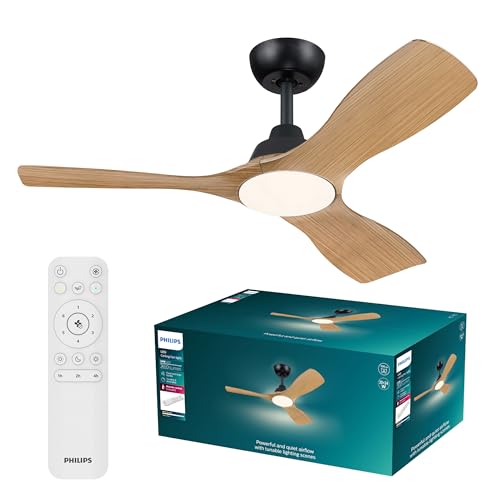 PHILIPS Olas Fan ceiling 106cm 42' 30W+24W BK&Wood Gen 2