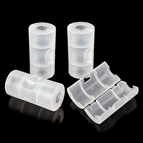 ã€Best Dealsã€‘OriGlam 4Pcs AA to C Size Battery Converter, Battery Adapter Holder Case Battery Boxes