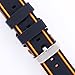 Silicone Watch Strap Replacement Sport Rubber Diver Watch Band Black Orange 24mm