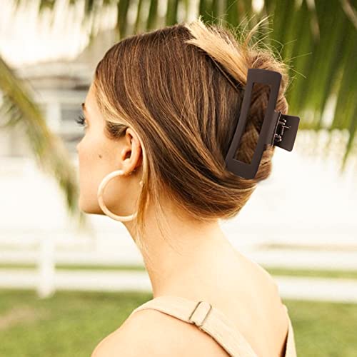 5 Inch Extra Large Hair Clips, Big Hair Clips for Thick Long Curly Hair, Strong Hold Jaw Clip Oversized Non-slip Square Hair Clips for Women & Girls, Durable Matte XL Jumbo Claw Clips, Hair Accessories with Multi Color, 6 Pack