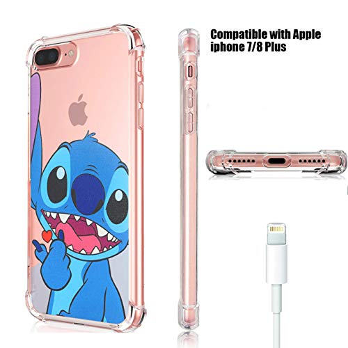 Logee Sweet Stitch TPU Cute Cartoon Clear Case for iPhone 8 Plus/7 Plus 5.5