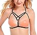 Women Harness Elastic Cupless Cage Bra Hollow Out Strappy Crop Top,161020