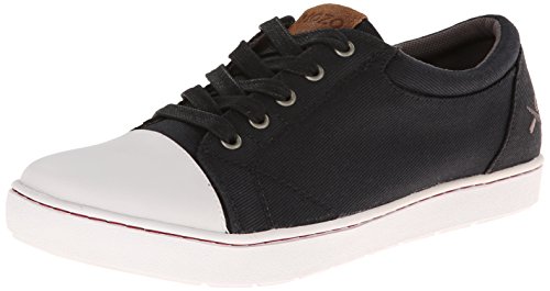 MOZO Men's The Maverick Canvas Sneaker,Black/White,11.5 D US