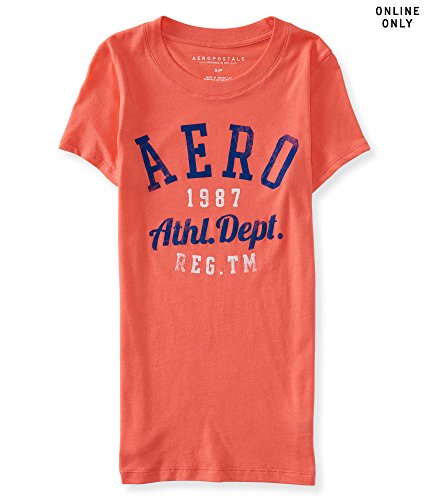 Aeropostale Women's Aero Athletic 1987 Graphic T Shirt L Apricot Jam
