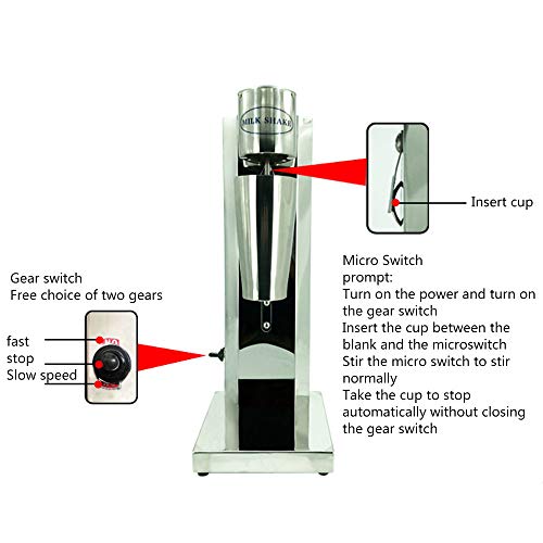 Milchshake Mixer Shake Protein Shaker Elektrisch 2 Geschwindigkeitsstufen Mixbecher Aus Edelstahl Griechischer Eis… – Bild 4