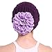 YI HENG MEI Women's Elegant Stretch Flower Block Color Muslim Turban Chemo Cancer Cap