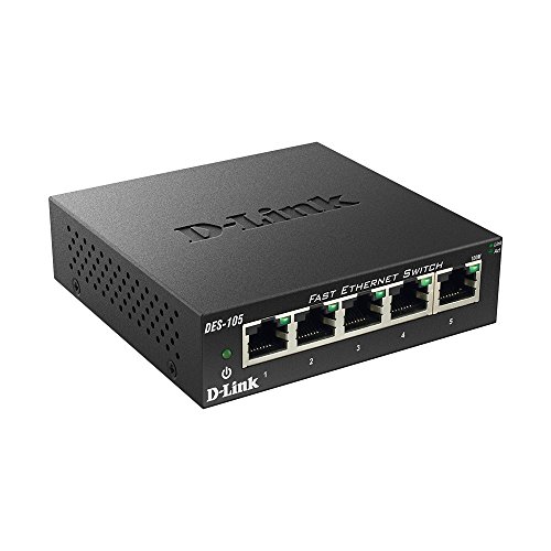 D-Link 5 Port 10/100 Unmanaged Metal Desktop Switch (DES-105)