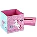 Hallmark Girls Valentines Day Cards and Mailbox for Kids School Classroom Exchange, Unicorn and Friends (1 Box, 32 Valentine Cards, 35 Stickers, 1 Teacher Card)