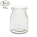 6 Jars Yoghurt Jars pudding Jar with Lid Yogurt Glass with Plastic Cap Replacement Glass Jars for Yogurt Maker Yogurt Glass with Plastic Cap PE CAP 100ml 150ml 200 ml (7.0 oz - 6 jars)