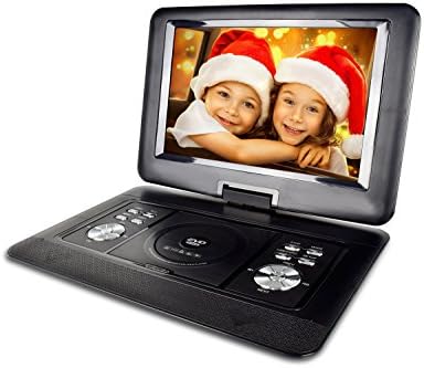 ZEROXCLUB 14.5-inch Portable DVD Player with Swivel Screen,Support USB/SD Card ,3 Hours Rechargeable Battery,Christmas Best Gift for Kids(Black)