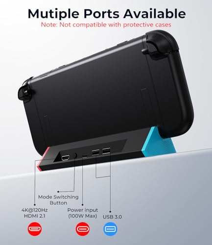 SIWIQU for Nintendo Switch 2 Dock Station, Portable TV Docking Station Replacement with 4K@120Hz HDMI Adapter/2 USB Port/Type C Port for Nintendo Switch 2 ONLY