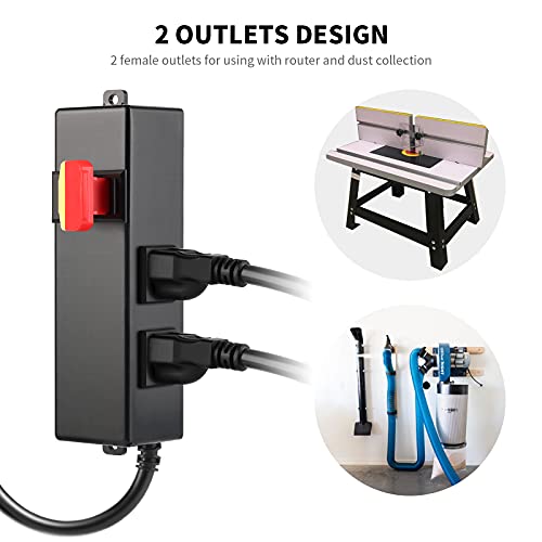 Ortis 125V MultiPurpose Router Table Switch with 2 Outlets, Perfect