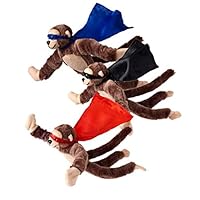 Set of 3 Flying Flingshot Howler Monkeys Plush Toys with Sound, 11.5