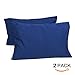 TILLYOU Cotton Toddler Pillowcases - 2 Pack Toddler Travel Pillowcases Machine Washable & Super Soft, 14x20 Inches, Navy Blue