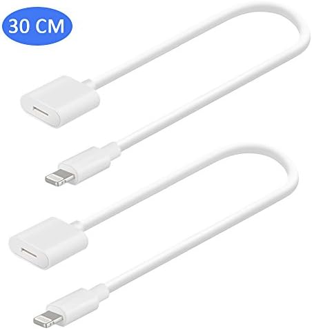 Hottsun Lightning Extension Cable Connector 2 Pack 8 Pin 1ft / 30cm Apple Female Lightning to Male Extenders Dock Cord Support Data Audio Charge for iPhone 7 / 7 plus / 6 / iPad Air