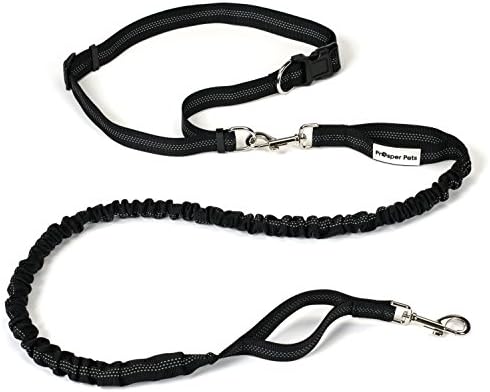 Prosper Pets Hands Free Dog Leash - Dual Handle Running Leash – Shock Absorbing, Extendible Bungee – Adjustable Waist Belt – for Running, Jogging or Walking