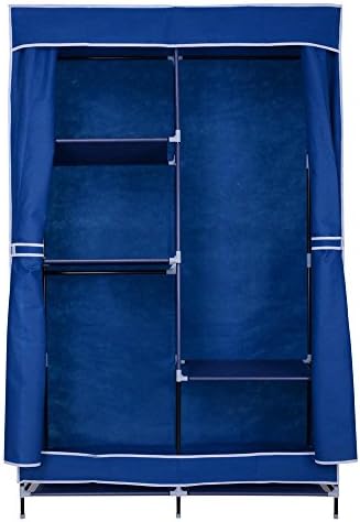 Blue Clothes Rack Shelf Organizer Storage Wardrobe Portable Closet