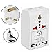 Yubi Power TMA325AU Travel Adapter with 2 Universal Outlets and 2 USB 2.0 Ports - Built in Surge Protector & Light Indicator - Plug Type Type D Works with India, Ghana, Guyana, Iraq, Vietnam and More
