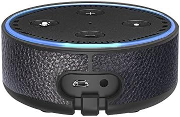 Ashipher Amazon Echo Dot Case - Wall Mount Portable Protective Hard Case with Leather Wall Holder Mount for Amazon Echo Dot (2nd Generation) (Black)
