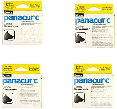 Panacur C Canine Dewormer Dogs 1 Gram Each Packet Treats 10 lbs 3 Packets for Small Dogs
