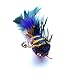 Kat Fly Cat Wand Refill Teaser Toy - Interactive Cat Wand Toy Attachment with Real Feathers - Fish (Blue)