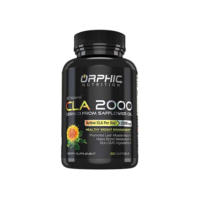 ORPHIC NUTRITION CLA Safflower Oil Supplement - Made with Safflower Oil - 780mg Non-Stimulant Conjugated Linoleic Acid…
