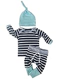 Newborn Baby Boys Girls Clothes Long Sleeve Tops Pants Trousers Hat Outfits Set