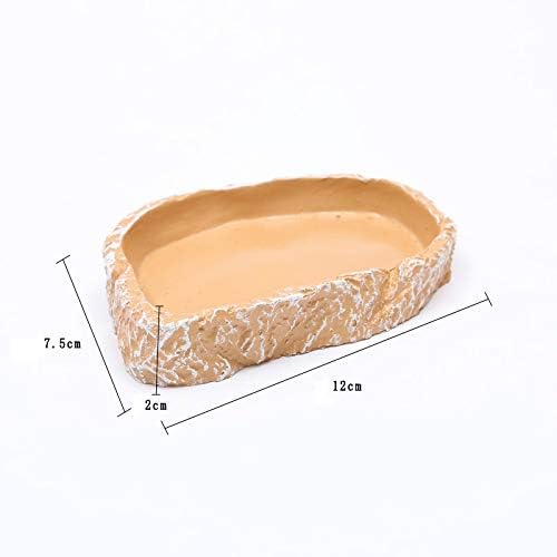 VOANZO Reptile Water Bowl Terrarium Water Dish Food Feeding Bowl for Reptile Amphibian Pets Snake Tortoise Frog Lizard Spider - Image 3