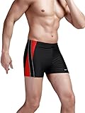 Neleus Men's Solid Splice Square Leg Swimwear