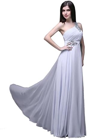 Kmformals Women's One Shoulder Long Prom Dresses Size 14 Burgundy