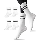 Yoga Pilates Socks with Grips for Women Barre Sock Non Slip Socks for Barre Hospital Black