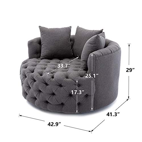 Dolonm Swivel Accent Barrel Chair Modern Sofa Lounge Club Round Chair