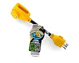 Camco Heavy Duty 12" 30 Amp Locking 4-Prong Male / 30Amp Standard Female PowerGrip Generator Adapter (55382)